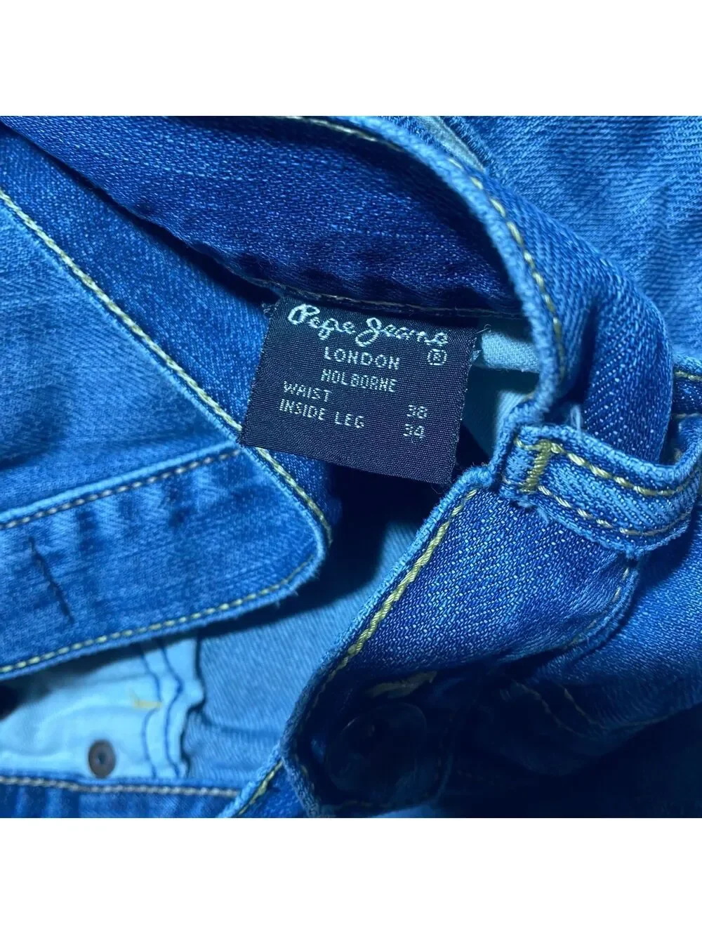 Vintage Y2K Pepe Jeans London Holborne Denim Jeans Light Blue 38x34